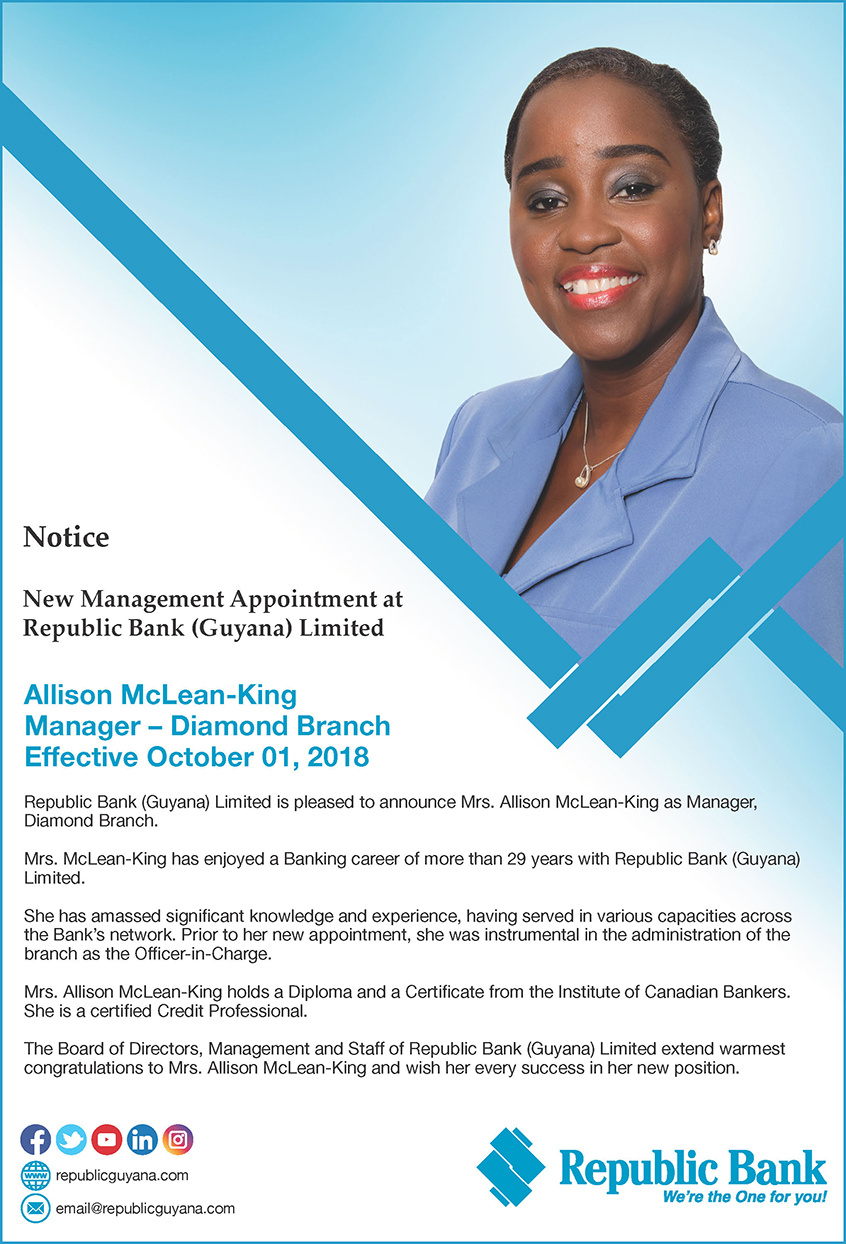 Notice of Appointment | Republic Bank